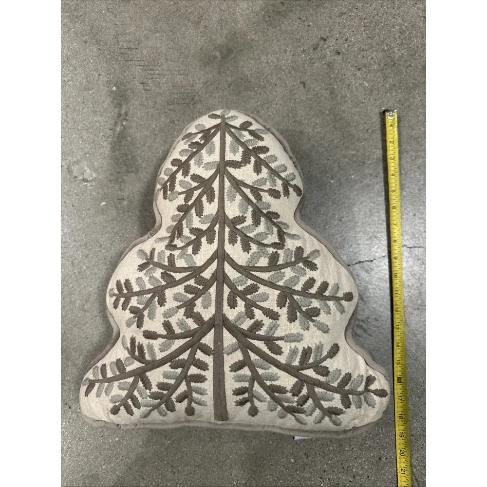 Rachel Ashwell Tree Shaped Pillow Christmas Holiday Farmhouse 14